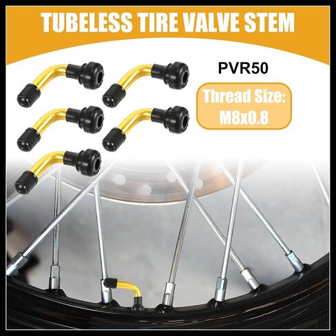 5 PCS Universal PVR50 Tubeless Tyre Valve STEM - CARS RV Bicycles Process Scarecles Trailers Raleless Tyre Ralve - Tubely Steel Gold Pone Date Materian in Kuwait