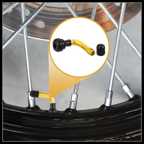 5 PCS Universal PVR50 Tubeless Tyre Valve STEM - CARS RV Bicycles Process Scarecles Trailers Raleless Tyre Ralve - Tubely Steel Gold Pone Date Materian in Kuwait