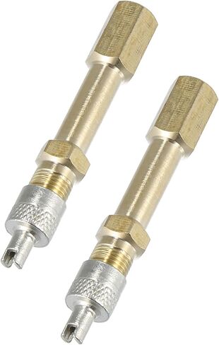 2pcs 50mm/1.97" Long Brass Auto Tire Valve Extension Adaptor Air Tyre Stem Extender Inflation Stright Bore for Car Truck Motorcycle Bike Mower Scooter Replacement in Saudi Arabia