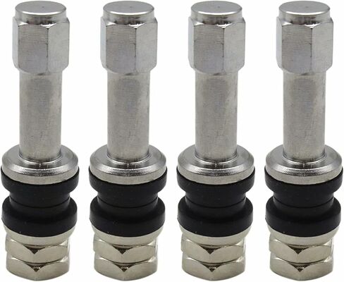 Great! 4X TR48 Bolt On Tire Valve Stem Chrome Metal High Pressure Flush with Stem Cap New in Saudi Arabia