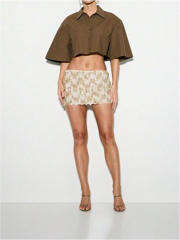 Floerns Women's Cocktail Sequin Mini Skirt Beaded Bodycon Going Out Party Summer Skirts in Saudi Arabia