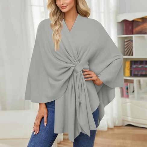 Simplifyleast Shawl Wraps for Women, Elegant Shawl Wraps Soft Open Front Poncho Sweater for Spring Fall Winter in Saudi Arabia