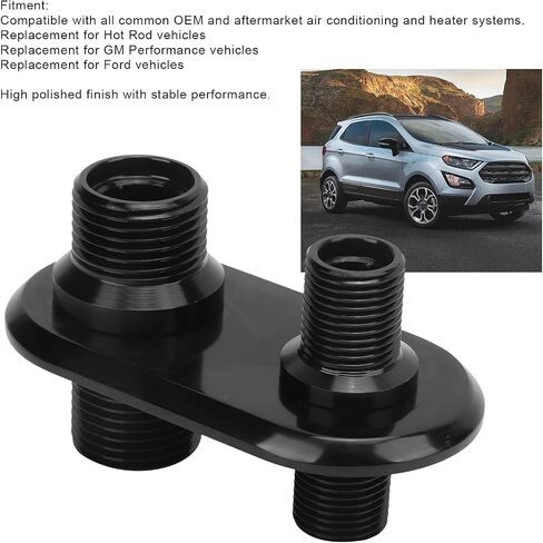 Universal A C Bulkhead Connector for Cars 2 Port Air Conditioning Fitting ، Monnector Aluminium for Hot Rods and Performance Mostics High Flaured (Silver) in Kuwait