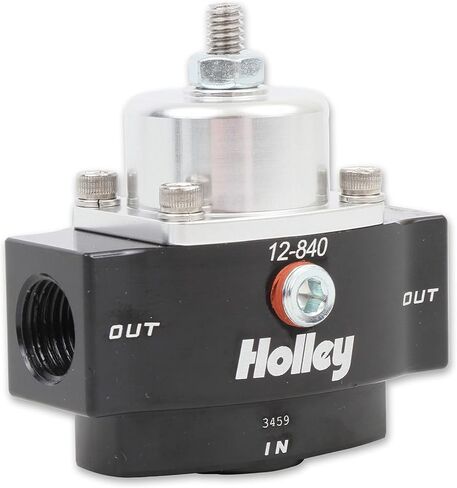 Holley 12-840 4.5-9 PSI Adjustable Billet Fuel Pressure Regulator with 3/8" NTP Ports,Black Anodized in Saudi Arabia