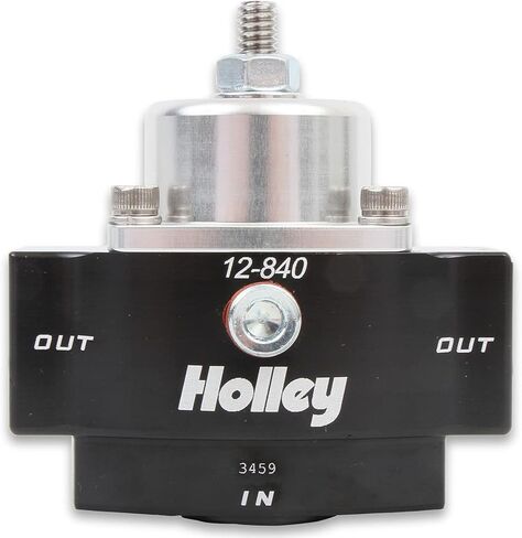 Holley 12-840 4.5-9 PSI Adjustable Billet Fuel Pressure Regulator with 3/8" NTP Ports,Black Anodized in Saudi Arabia