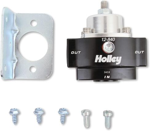 Holley 12-840 4.5-9 PSI Adjustable Billet Fuel Pressure Regulator with 3/8" NTP Ports,Black Anodized in Saudi Arabia