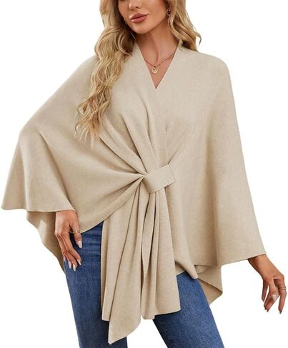 Simplifyleast Shawl Wraps for Women, Elegant Shawl Wraps Soft Open Front Poncho Sweater for Spring Fall Winter in Saudi Arabia