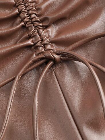 Cider Faux Leather High Weist Cermstring Split Maxi Skirt in Saudi Arabia