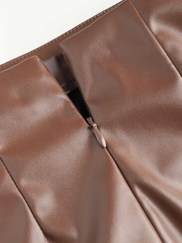 Cider Faux Leather High Weist Cermstring Split Maxi Skirt in Saudi Arabia