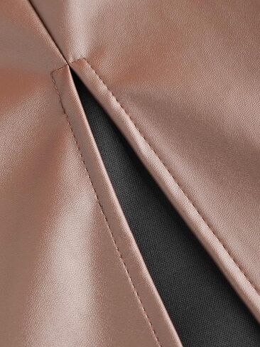 Cider Faux Leather High Weist Cermstring Split Maxi Skirt in Saudi Arabia