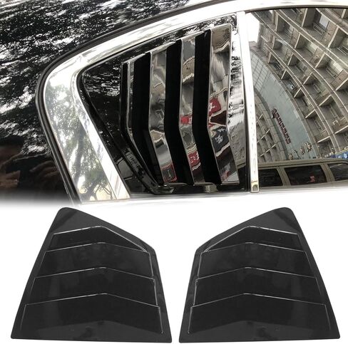 Kurtz Rear Side Window Louvers for 7th Gen Honda Accord 2003 2004 2005 2006 2007 Triangular Window Glass Blinds Air Vent Scoop Shades Cover Blinds Trim Sport Accessories ABS Bright Black 2PCS in Saudi Arabia