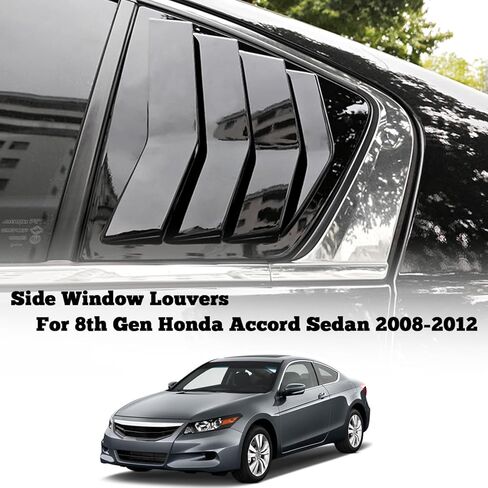Kurtz Rear Side Window Louvers for 7th Gen Honda Accord 2003 2004 2005 2006 2007 Triangular Window Glass Blinds Air Vent Scoop Shades Cover Blinds Trim Sport Accessories ABS Bright Black 2PCS in Saudi Arabia