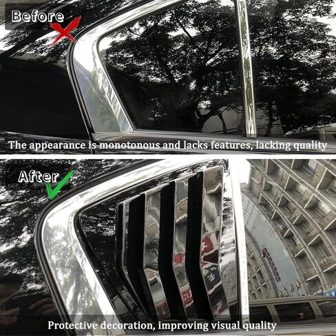 Kurtz Rear Side Window Louvers for 7th Gen Honda Accord 2003 2004 2005 2006 2007 Triangular Window Glass Blinds Air Vent Scoop Shades Cover Blinds Trim Sport Accessories ABS Bright Black 2PCS in Saudi Arabia