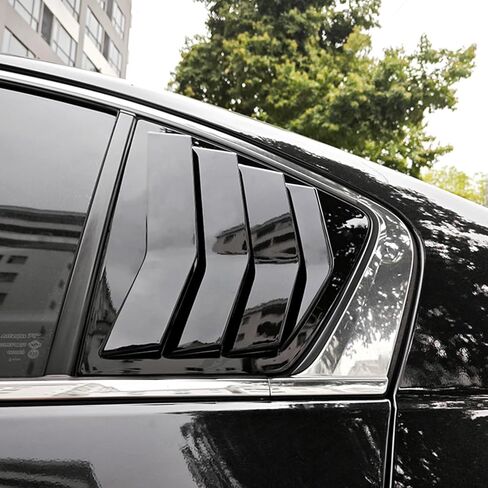 Kurtz Rear Side Window Louvers for 7th Gen Honda Accord 2003 2004 2005 2006 2007 Triangular Window Glass Blinds Air Vent Scoop Shades Cover Blinds Trim Sport Accessories ABS Bright Black 2PCS in Saudi Arabia