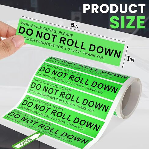 200 Pcs/roll Do Not Roll Down Window Stickers, Do Not Roll Down Warning Labels 5 x 1 Inch Self-Adhesive Windows Film Attention Caution Stickers for Automotive Car Window in Saudi Arabia