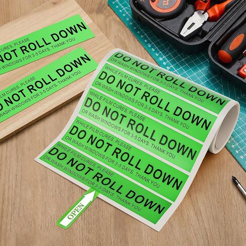 200 Pcs/roll Do Not Roll Down Window Stickers, Do Not Roll Down Warning Labels 5 x 1 Inch Self-Adhesive Windows Film Attention Caution Stickers for Automotive Car Window in Saudi Arabia