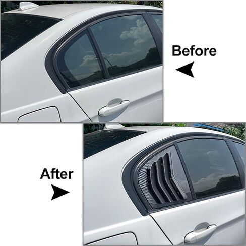 SIKUAI Glossy Black Rear Window Side Vent Shutter Louver Cover Trim Car Accessories For BMW 3 Series E90 Sedan 2005-2013 in Saudi Arabia