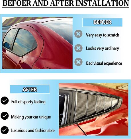 ألياف الكربون نافذة كوات لصالح تشيفي كامارو 2016-2024 - الهواء الخلفي تنفيس شمسي Sunshade - 2pcs إكسسوارات الديكور الخارجي للسيارة in Kuwait