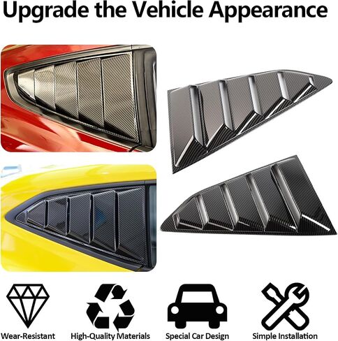 ألياف الكربون نافذة كوات لصالح تشيفي كامارو 2016-2024 - الهواء الخلفي تنفيس شمسي Sunshade - 2pcs إكسسوارات الديكور الخارجي للسيارة in Kuwait