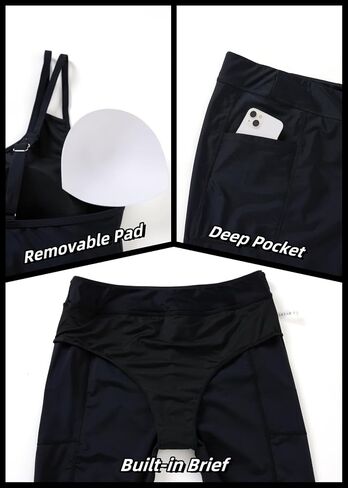 زائد الحجم tankini swimsuits - بدلات الاستحمام الرياضية من قطعتين مع اختصار للنساء ملابس السباحة مع جيوب in Kuwait