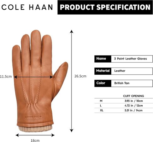 Cole Haan Men Premium Leather Gloves With Touchscreen Thumb and Index Finger in Saudi Arabia