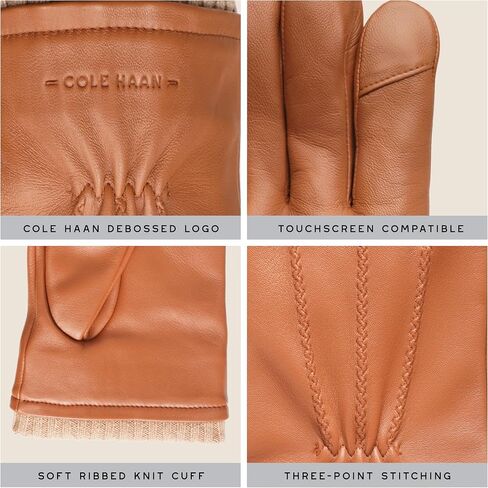 Cole Haan Men Premium Leather Gloves With Touchscreen Thumb and Index Finger in Saudi Arabia