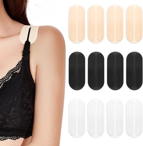 6 Pairs Bra Strap Holders for Slipping, Silicone Bra Strap Cushion Soft No Dents Non Slip Shoulder Pads for Straps to Ease Shoulder Discomfort Invisible Bras Straps Clips Fits Up to 1.2'' Wide in Saudi Arabia
