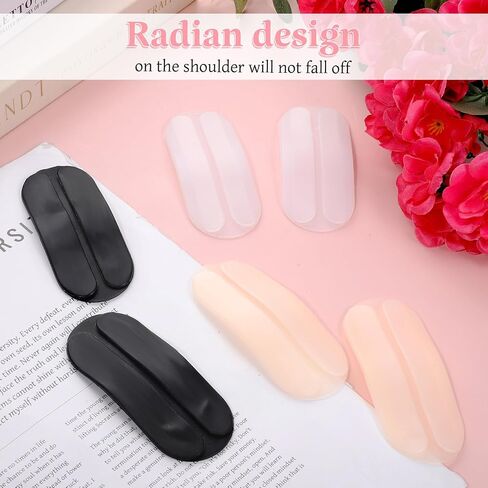 6 Pairs Bra Strap Holders for Slipping, Silicone Bra Strap Cushion Soft No Dents Non Slip Shoulder Pads for Straps to Ease Shoulder Discomfort Invisible Bras Straps Clips Fits Up to 1.2'' Wide in Saudi Arabia