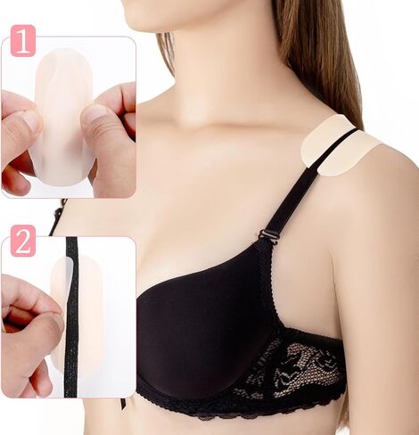 6 Pairs Bra Strap Holders for Slipping, Silicone Bra Strap Cushion Soft No Dents Non Slip Shoulder Pads for Straps to Ease Shoulder Discomfort Invisible Bras Straps Clips Fits Up to 1.2'' Wide in Saudi Arabia