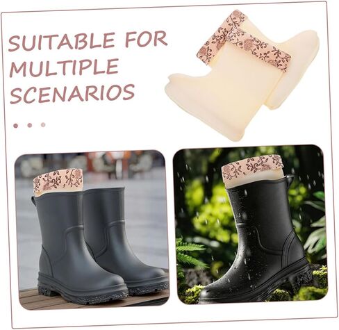 1pair Insulated Boot Liners for Women Thickened Fleece-lined Rain Boot Covers for Cold Weather Mid Calf Socks for Winter in Saudi Arabia