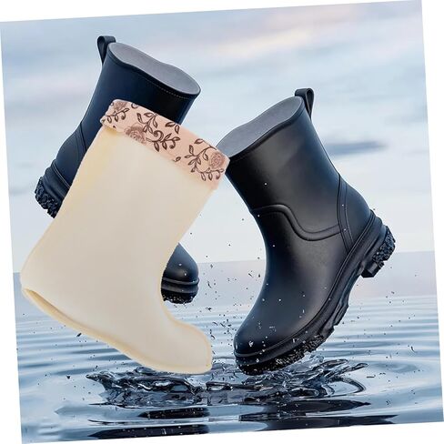 1PAIR مريحة لبطانات التمهيد الشتوية للنساء الجوارب التمهيد المطر المعزول للمغامرات في الهواء الطلق وتصميم الطقس البارد القابل للفصل للصيد والأيام الممطرة in Kuwait