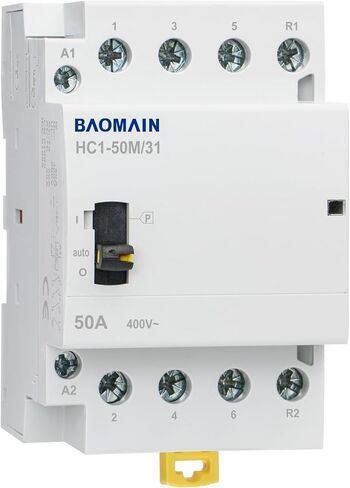 Baomain AC Contactor 63A 4 Pole 3 NO 1 NC التحكم في الدائرة العالمية 35 مم DIN Rail Mount CE المدرجة BCT-63/31 (220VAC) in Saudi Arabia
