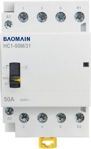 Baomain AC Contactor 63A 4 Pole 3 NO 1 NC التحكم في الدائرة العالمية 35 مم DIN Rail Mount CE المدرجة BCT-63/31 (220VAC) in Saudi Arabia