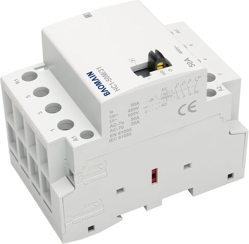 Baomain AC Contactor 63A 4 Pole 3 NO 1 NC التحكم في الدائرة العالمية 35 مم DIN Rail Mount CE المدرجة BCT-63/31 (220VAC) in Saudi Arabia