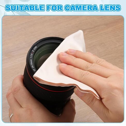 PATIKIL Glasses Cleaning Cloth 11.4" x 7.7", 2 Pcs Microfiber Eyeglasses Polishing Cloth Soft Suede Wipe Screen for Camera Lens Eyeglasses Screens Smart Devices, Beige in Saudi Arabia