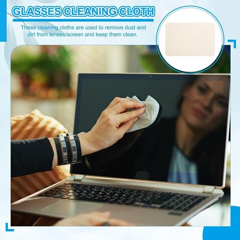 PATIKIL Glasses Cleaning Cloth 11.4" x 7.7", 2 Pcs Microfiber Eyeglasses Polishing Cloth Soft Suede Wipe Screen for Camera Lens Eyeglasses Screens Smart Devices, Beige in Saudi Arabia