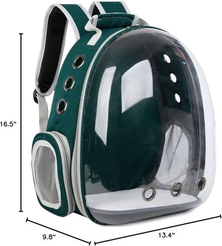 Your Cat Backpack Voyager Carrier Bag - Premium Transparent Bubble Capsule Pet Carrier for Small, Medium Cats - Airline Approved Cat Bubble Backpack with Removable Mat, Side Pocket and Adjustable Stra in Kuwait
