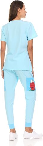 مجموعات SPONGEBOB Squarepants Womens Scrub-2 قطعة Scooby-doo Snoopy Garfield Scrub Top and Scrub Scrub (S-XL) in Kuwait