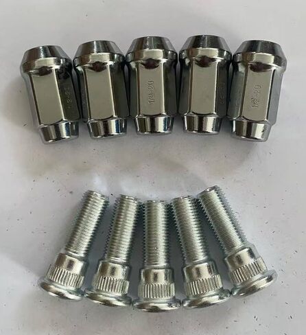 5PCS Bolts 610-109 1/2-20 Serrated Wheel Stud - .625 in. Knurl, 1-5/8 in. Length with 19mm Hex Lug Nuts Replacement for 1964-1973 Jeep DJ, 1949-1983 Ford, 1990-1999 Jeep Cherokee in Saudi Arabia