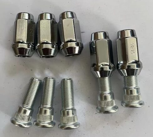 5PCS Bolts 610-109 1/2-20 Serrated Wheel Stud - .625 in. Knurl, 1-5/8 in. Length with 19mm Hex Lug Nuts Replacement for 1964-1973 Jeep DJ, 1949-1983 Ford, 1990-1999 Jeep Cherokee in Saudi Arabia