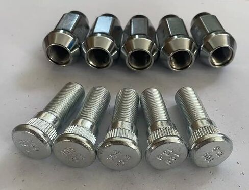 5PCS Bolts 610-109 1/2-20 Serrated Wheel Stud - .625 in. Knurl, 1-5/8 in. Length with 19mm Hex Lug Nuts Replacement for 1964-1973 Jeep DJ, 1949-1983 Ford, 1990-1999 Jeep Cherokee in Saudi Arabia