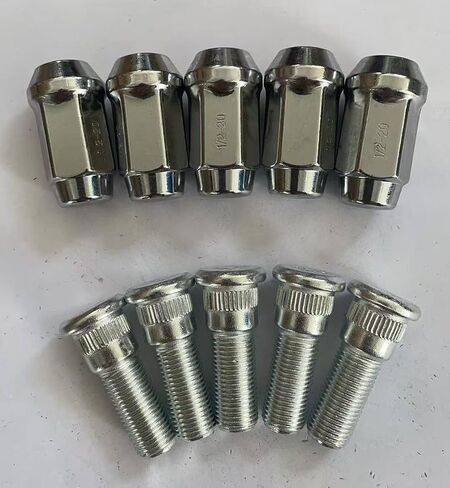 5PCS Bolts 610-109 1/2-20 Serrated Wheel Stud - .625 in. Knurl, 1-5/8 in. Length with 19mm Hex Lug Nuts Replacement for 1964-1973 Jeep DJ, 1949-1983 Ford, 1990-1999 Jeep Cherokee in Saudi Arabia