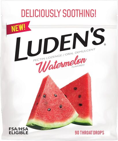 Luden's Sore Throat Drops, for Minor Sore Throat Relief, Watermelon, 90 Count in Saudi Arabia