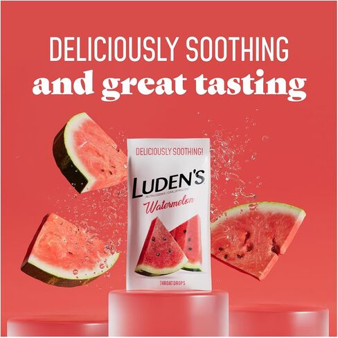 Luden's Sore Throat Drops, for Minor Sore Throat Relief, Watermelon, 90 Count in Saudi Arabia