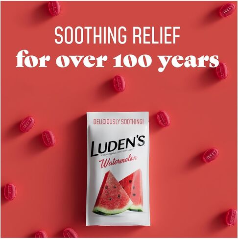 Luden's Sore Throat Drops, for Minor Sore Throat Relief, Watermelon, 90 Count in Saudi Arabia