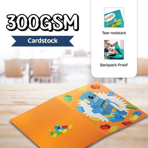 School Folders - 12 Cute Pocket Folders with 12 Unique Dinosaur Designs in Front, Back Cover and Inside - Kids Pocket Folders - Homework Folders - Dinosaur Folders - 12 x 9.25 Inches (Pack of 12) in Saudi Arabia
