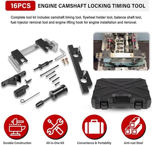 16pcs مجموعة توقيت محاذاة عمود الحدبات تتوافق مع محرك BMW N20 N26 ، مع حامل دولاب الموازنة و 7676 مجموعة من مجموعة أدوات وإصلاح الختم والوقود ، يحل محل 212831 ، 119340 ، 212830 ، 219548 in Saudi Arabia