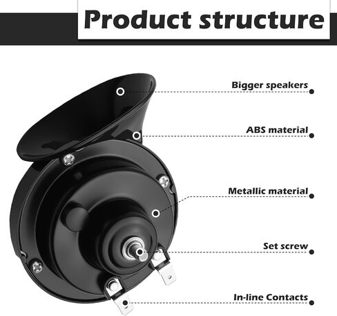 105-115 DB Car Horns 12V Loud,High and Low Tone Train Horn for Car with Gasket and Nut for Alerting Surrounding,Universal Cars Accessories Air Horns for Cars Motorcycle Boat in Saudi Arabia