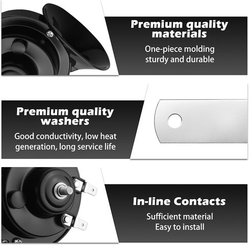 105-115 DB Car Horns 12V Loud,High and Low Tone Train Horn for Car with Gasket and Nut for Alerting Surrounding,Universal Cars Accessories Air Horns for Cars Motorcycle Boat in Saudi Arabia
