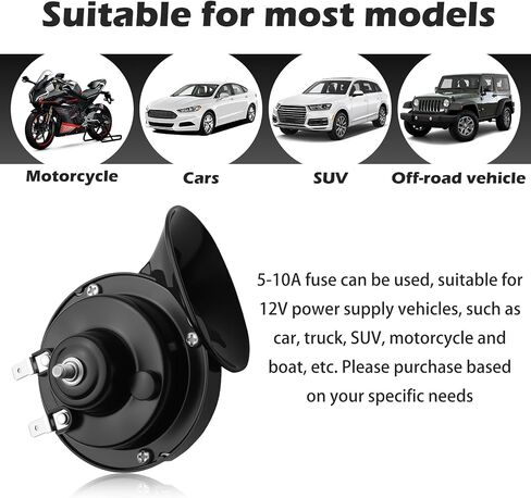 105-115 DB Car Horns 12V Loud,High and Low Tone Train Horn for Car with Gasket and Nut for Alerting Surrounding,Universal Cars Accessories Air Horns for Cars Motorcycle Boat in Saudi Arabia